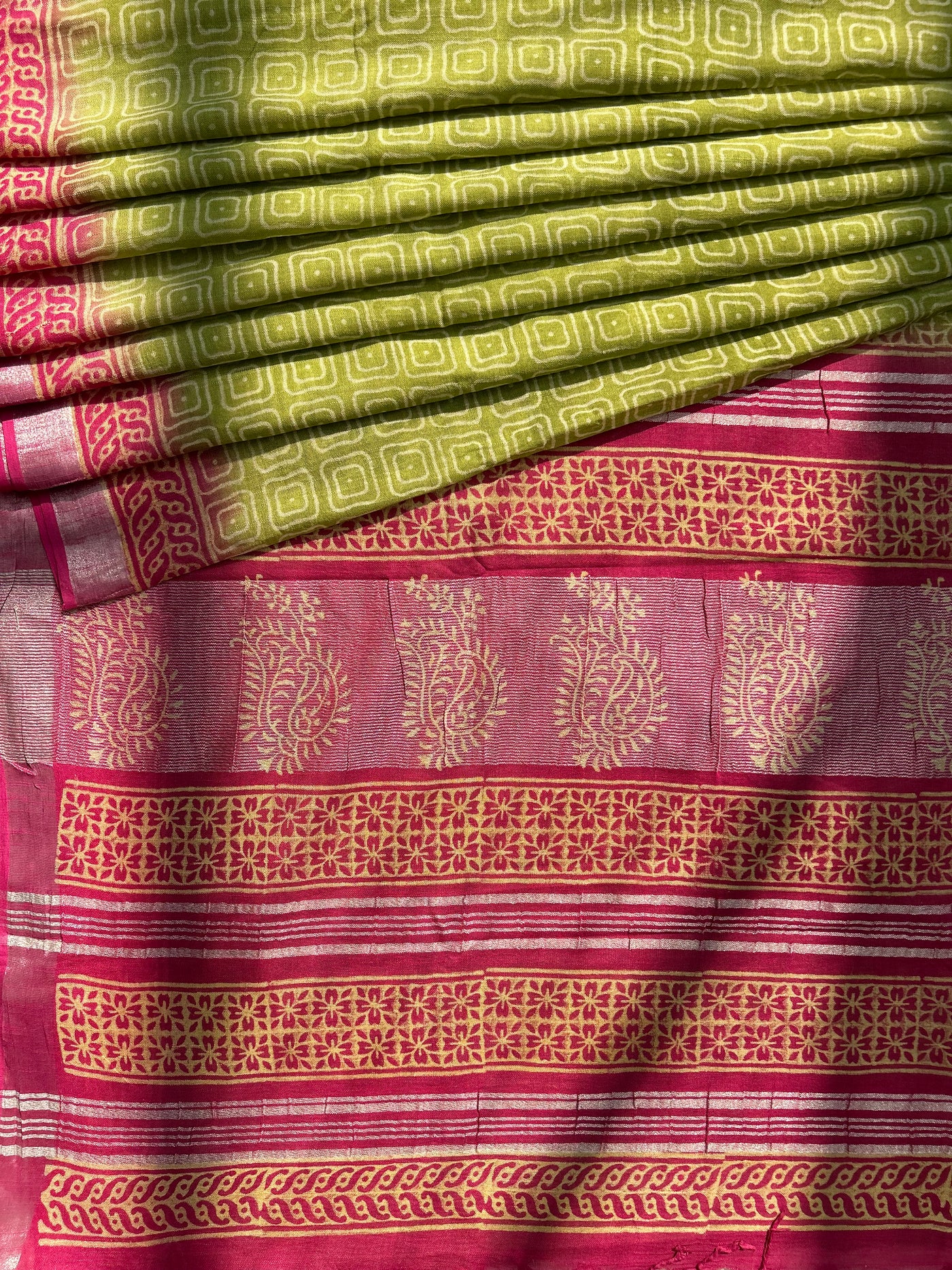 MOJITO : Handmade linen-cott saree