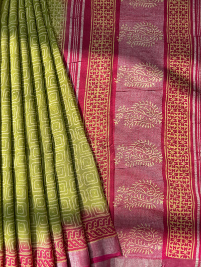 MOJITO : Handmade linen-cott saree