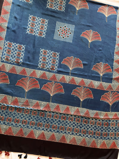 MOR-PANKHI: AJRAKH MODAL SILK DUPATTA