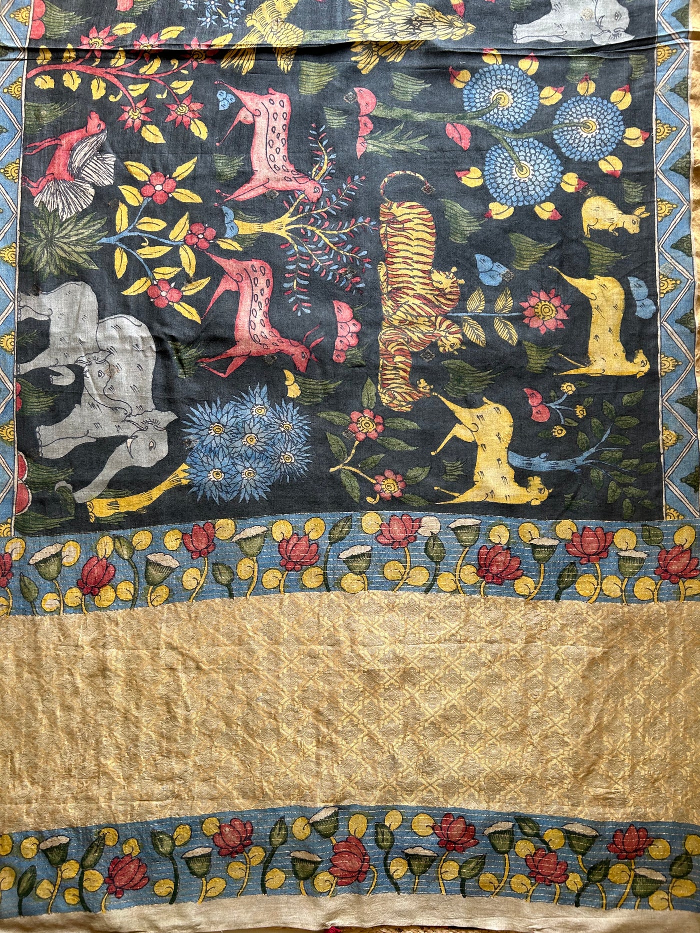 Mera Jungle: Handloom Tussar Kalamkari saree