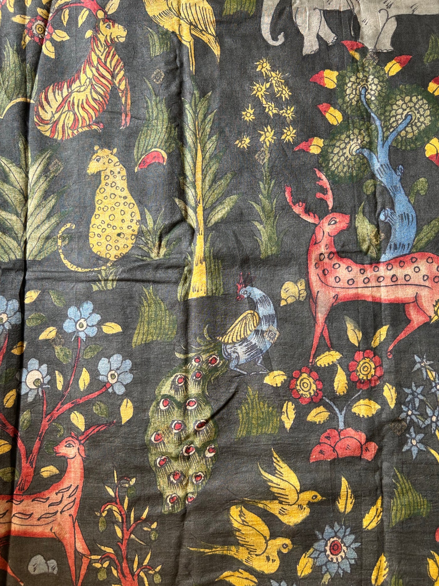 Mera Jungle: Handloom Tussar Kalamkari saree