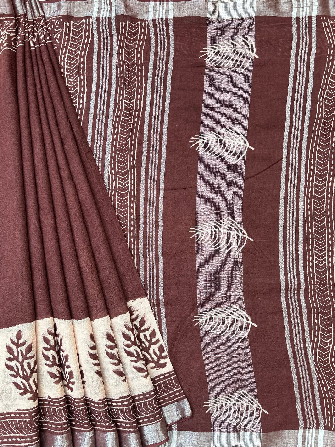 SUNAINA : Handmade linen-cott saree