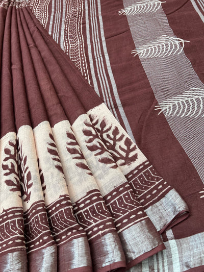 SUNAINA : Handmade linen-cott saree