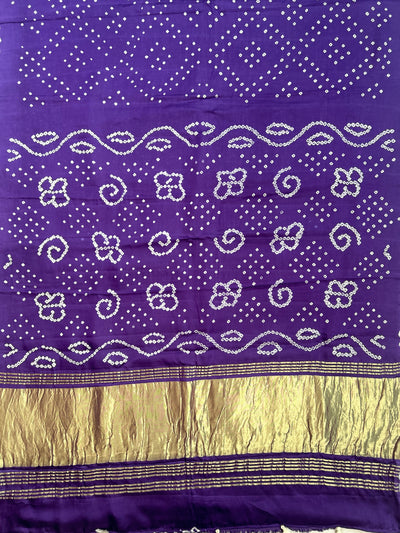 DEBOLINA: HANDMADE BANDHANI MODAL SILK SAREE WITH TISSUE PALLU