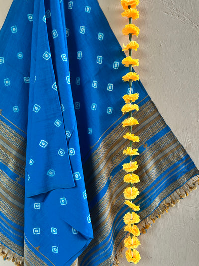 FIROZI:HANDLOOM PURE MARINO WOOL TIE&DYE BHUJODI SHAWL