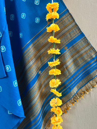 FIROZI:HANDLOOM PURE MARINO WOOL TIE&DYE BHUJODI SHAWL
