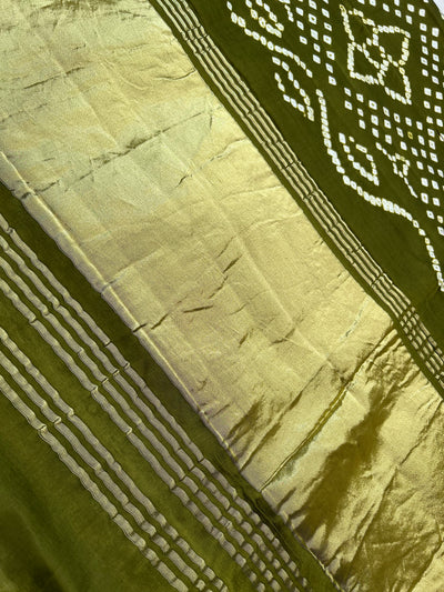 BAANI: bandhani saree with tissue palla