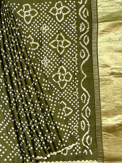 BAANI: bandhani saree with tissue palla