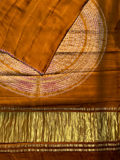 HUKUM :Handmade Shibori Dyed Modal Silk Tissue Pallu Saree