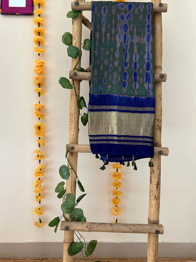 Olives:Handmade tie&dye modal silk tissue dupatta