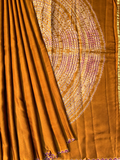 HUKUM :Handmade Shibori Dyed Modal Silk Tissue Pallu Saree