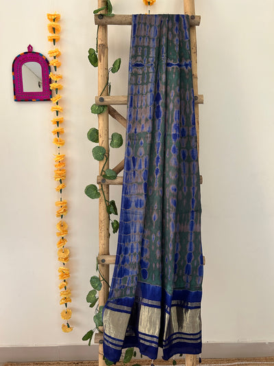 Olives:Handmade tie&dye modal silk tissue dupatta