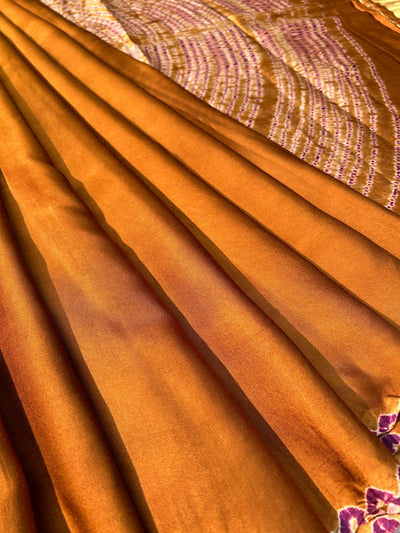 HUKUM :Handmade Shibori Dyed Modal Silk Tissue Pallu Saree