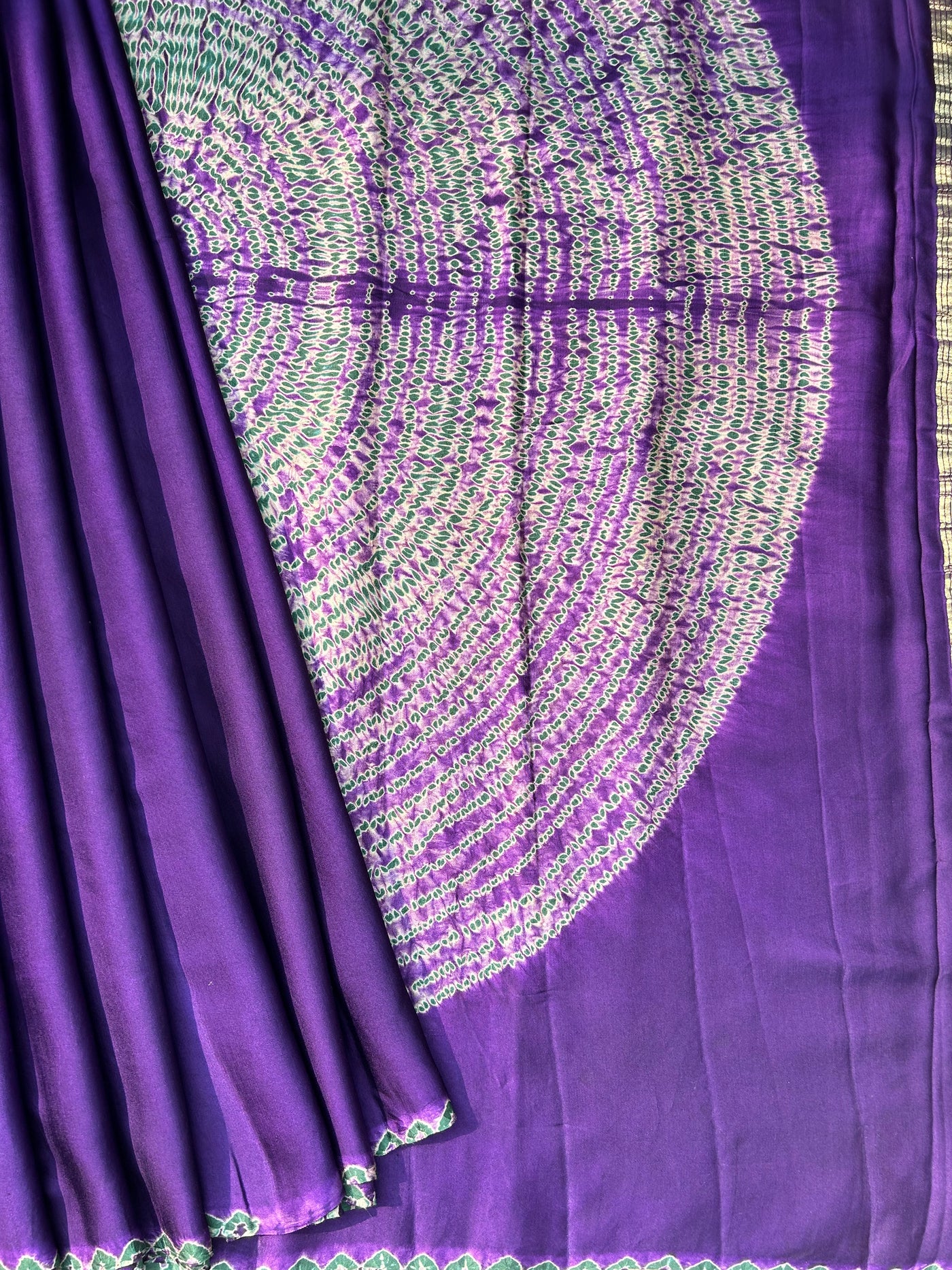 SHOLEY :Handmade Shibori Dyed Modal Silk Tissue Pallu Saree