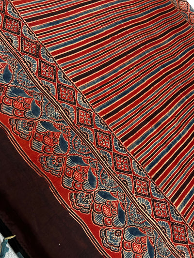 ADITI: HANDBLOCK AJRAKH MODAL SILK SAREE