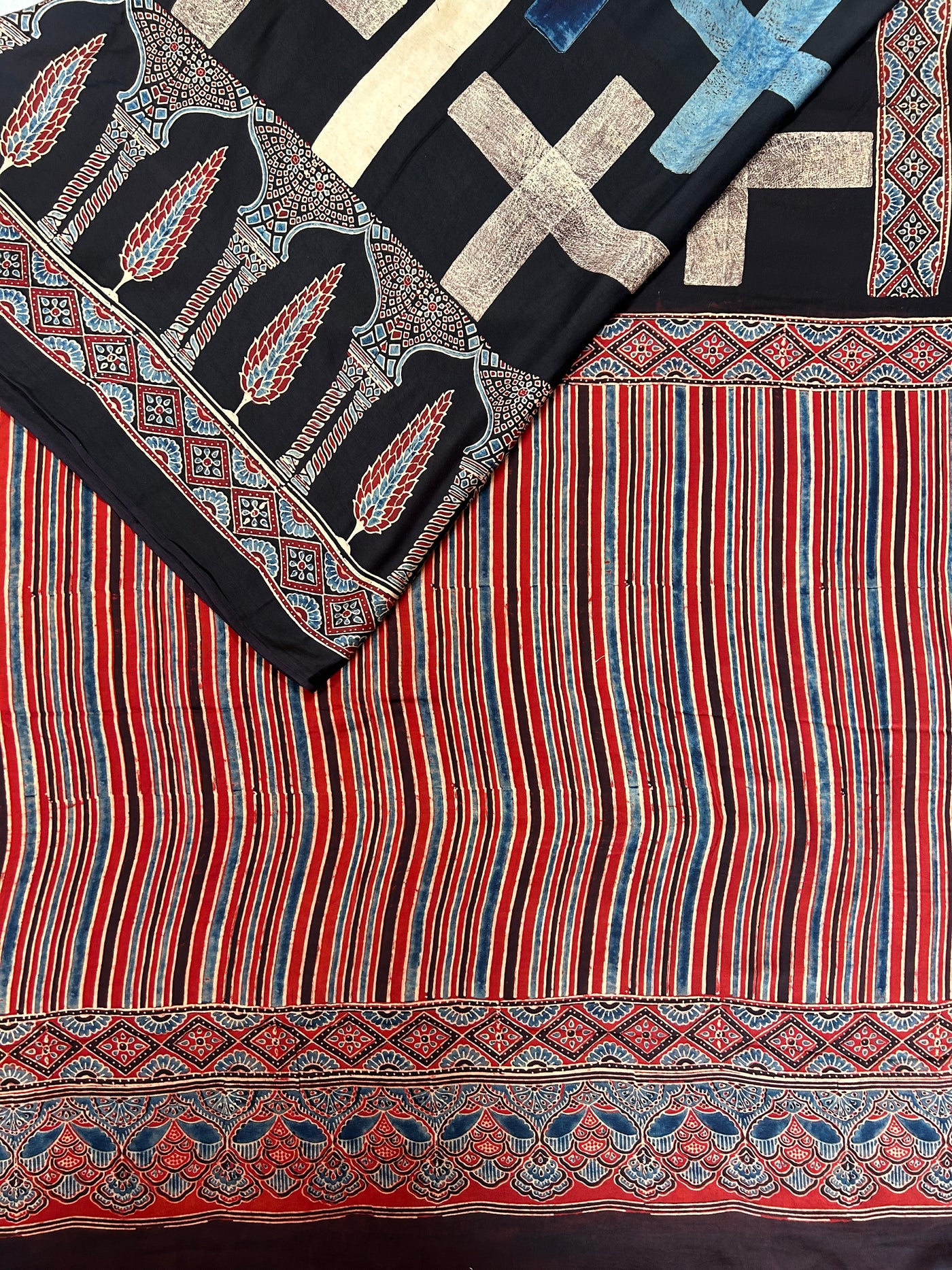 ADITI: HANDBLOCK AJRAKH MODAL SILK SAREE