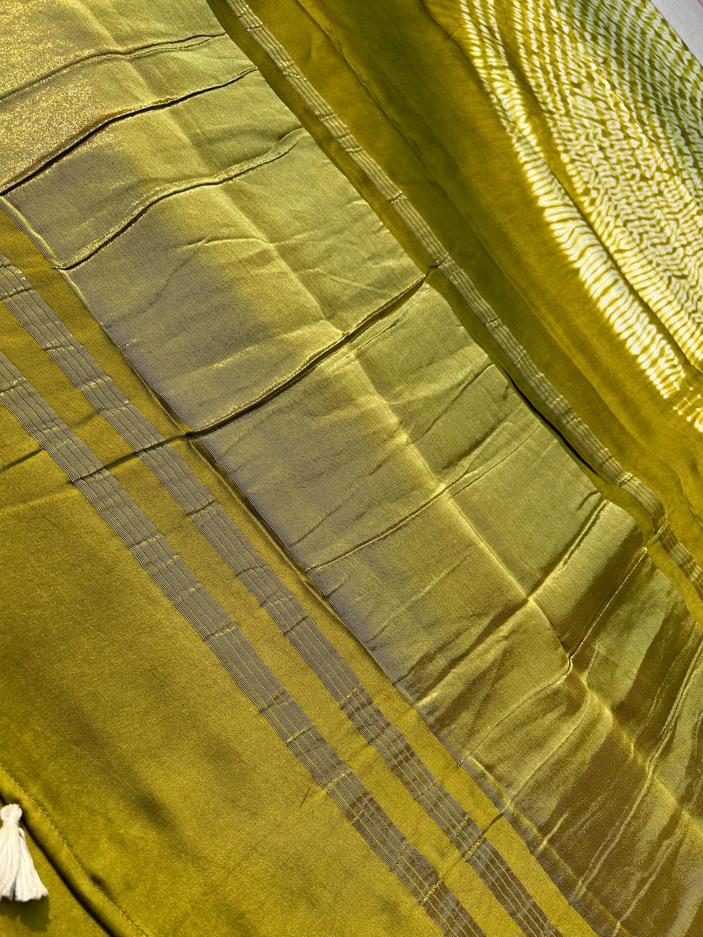 HARINI :Handmade Shibori Dyed Modal Silk Tissue Pallu Saree