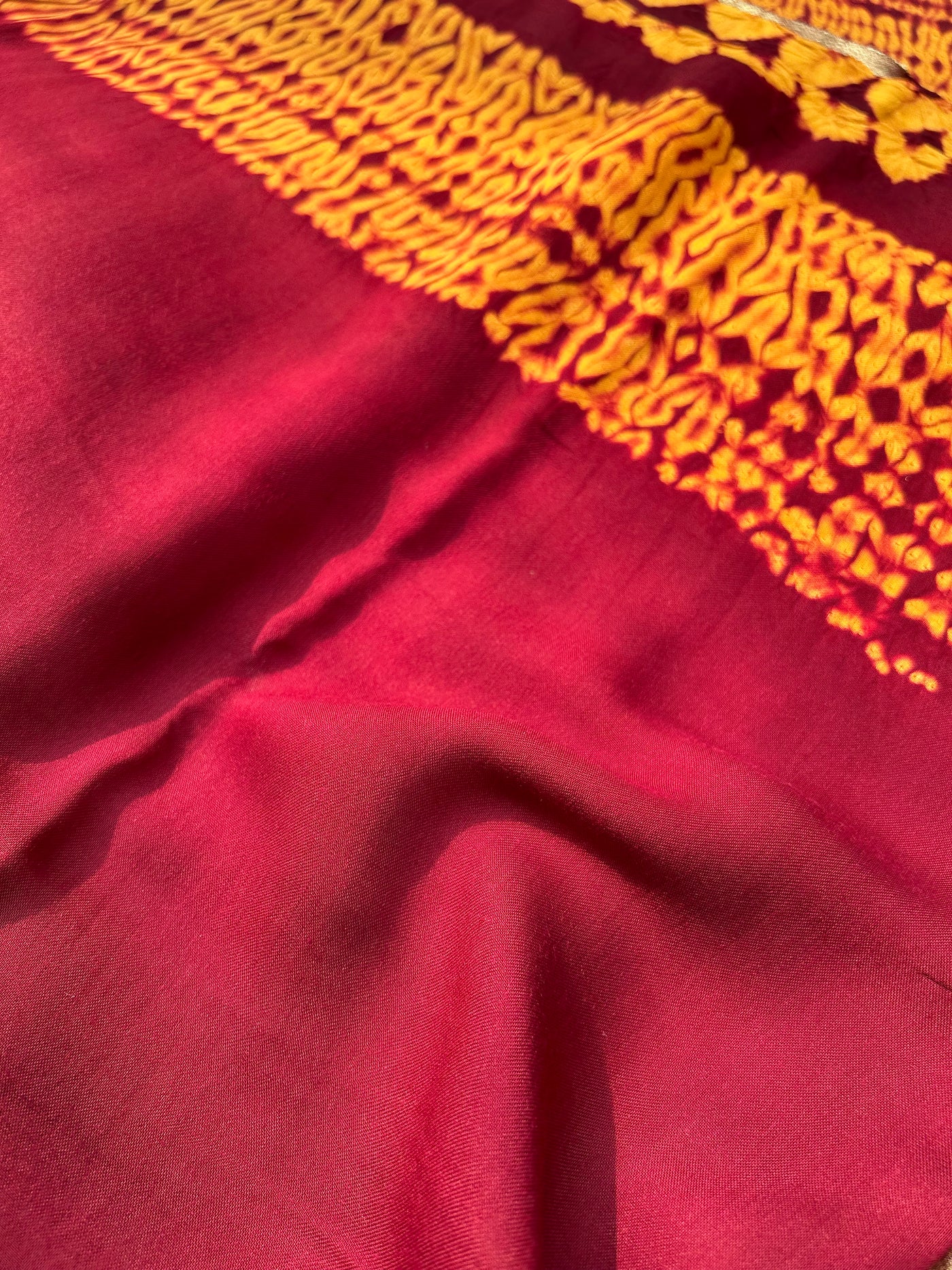 MOHABBAT :Handmade Shibori Dyed Modal Silk Tissue Pallu Saree (