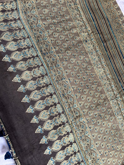 Nazrana: AJRAKH BANDHEJ MODAL SILK SAREE