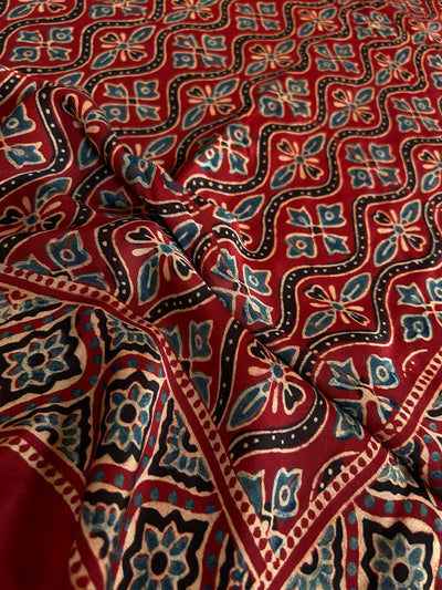 JANANI: HANDBLOCK AJRAKH MODAL SILK SAREE
