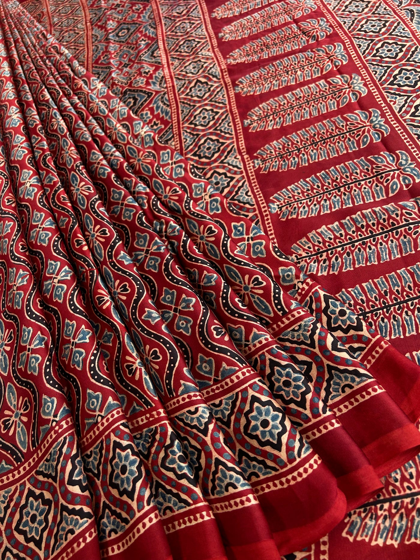 JANANI: HANDBLOCK AJRAKH MODAL SILK SAREE