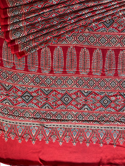 JANANI: HANDBLOCK AJRAKH MODAL SILK SAREE
