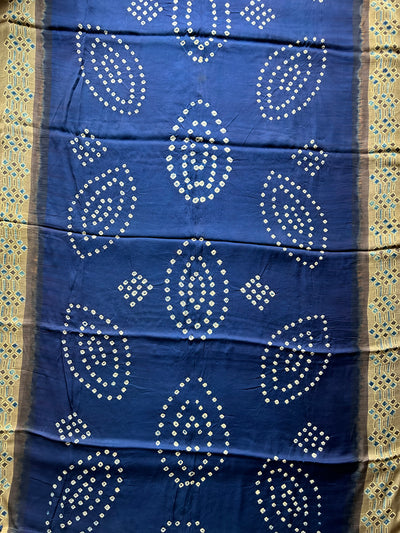 Nazrana: AJRAKH BANDHEJ MODAL SILK SAREE