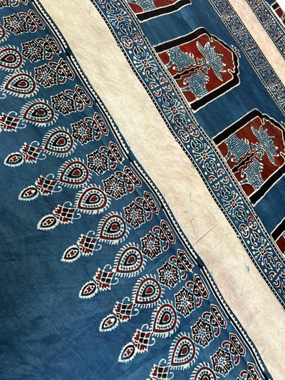 Dazzled : HANDBLOCK AJRAKH MODAL SILK SAREE
