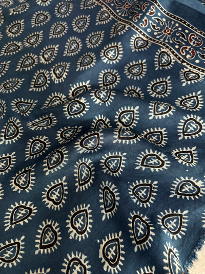 Dazzled : HANDBLOCK AJRAKH MODAL SILK SAREE