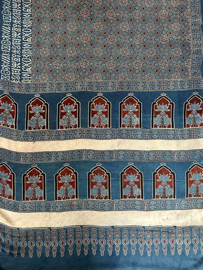 Dazzled : HANDBLOCK AJRAKH MODAL SILK SAREE