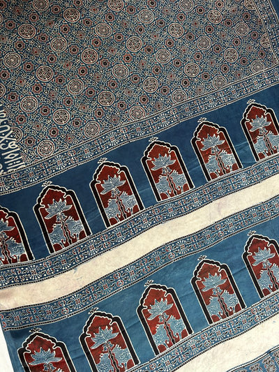 Dazzled : HANDBLOCK AJRAKH MODAL SILK SAREE