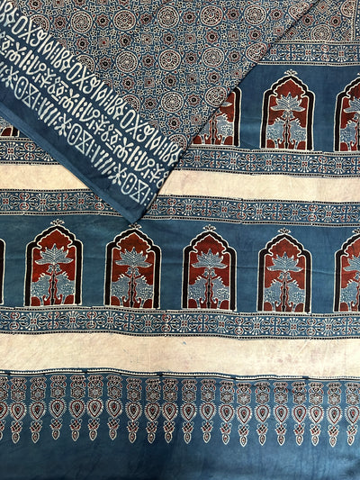Dazzled : HANDBLOCK AJRAKH MODAL SILK SAREE
