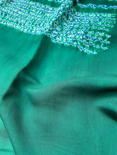 AANGARE: BOTTLE GREEN Handmade Modal Silk Saree with Tissue Pallu