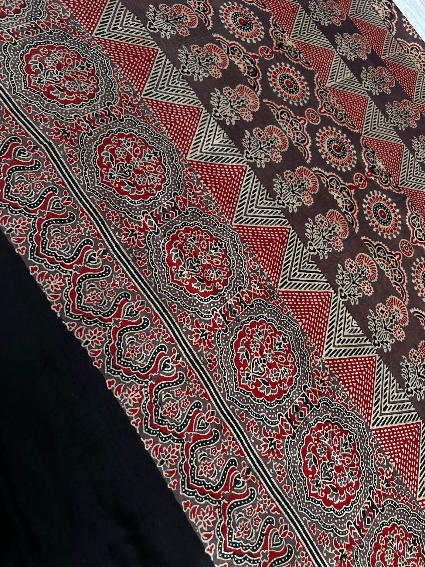 Roshni: HANDBLOCK PRINTED AJRAKH MODAL SILK SAREE