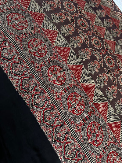 Roshni: HANDBLOCK PRINTED AJRAKH MODAL SILK SAREE