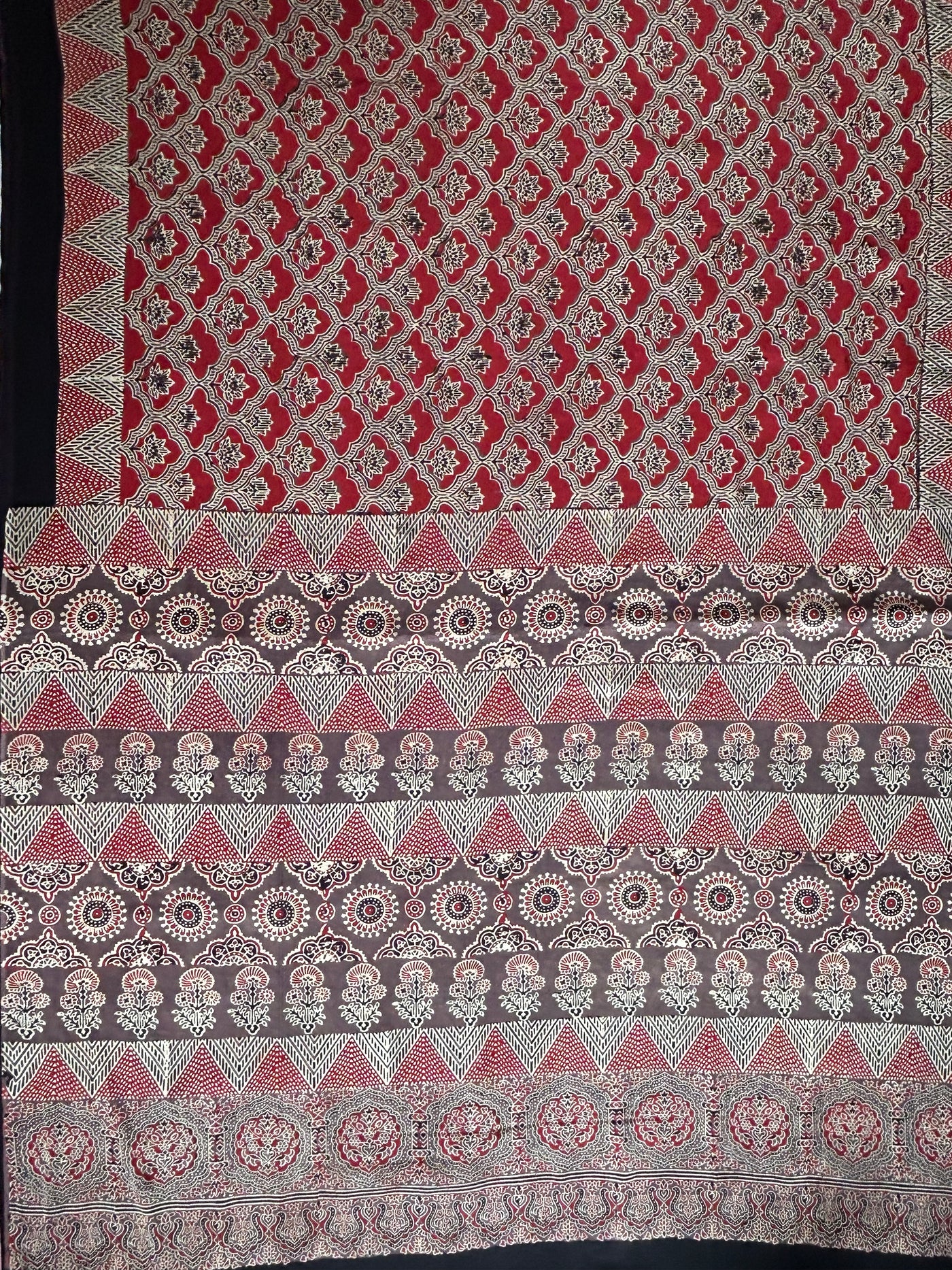 Roshni: HANDBLOCK PRINTED AJRAKH MODAL SILK SAREE