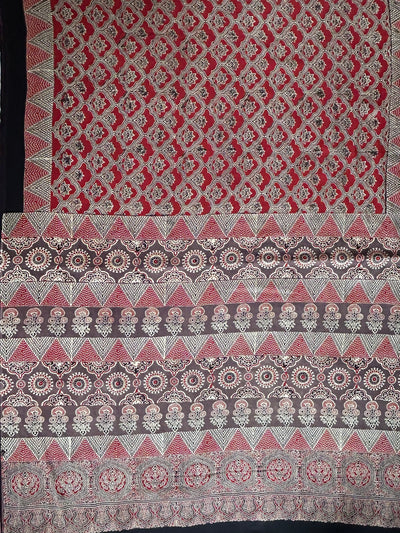 Roshni: HANDBLOCK PRINTED AJRAKH MODAL SILK SAREE