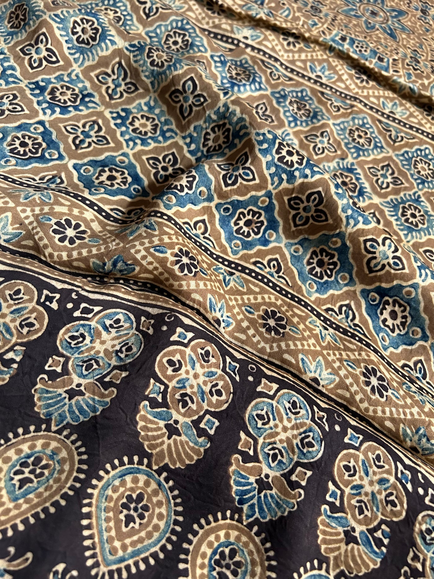 Kiara: AJRAKH BANDHEJ MODAL SILK SAREE