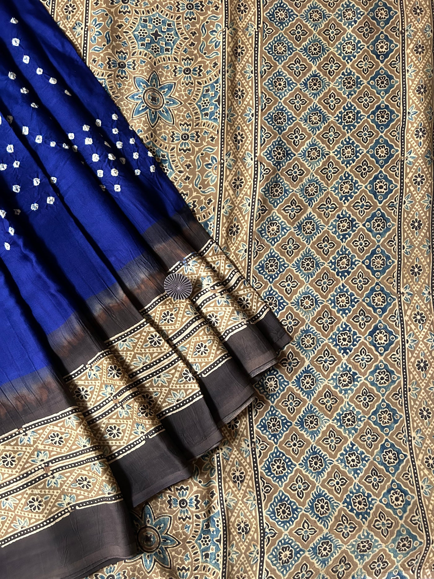 Kiara: AJRAKH BANDHEJ MODAL SILK SAREE