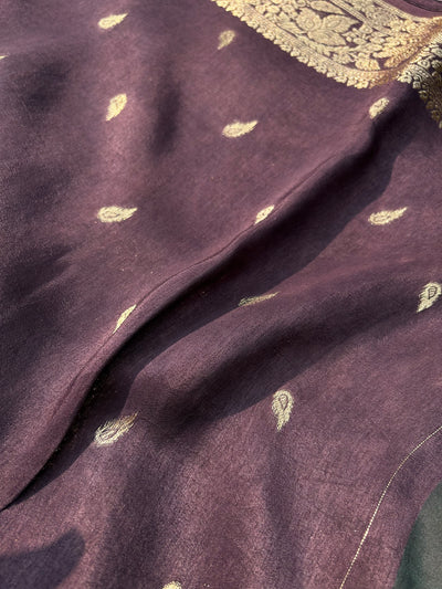 Kinjal:Handblock Ajrakh Dola Silk Saree With Meenakari Pallu.