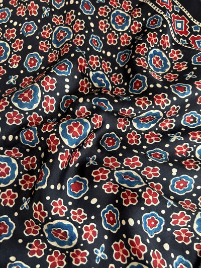SARIKA: HAND BLOCK AJRAKH MODAL SILK SAREE
