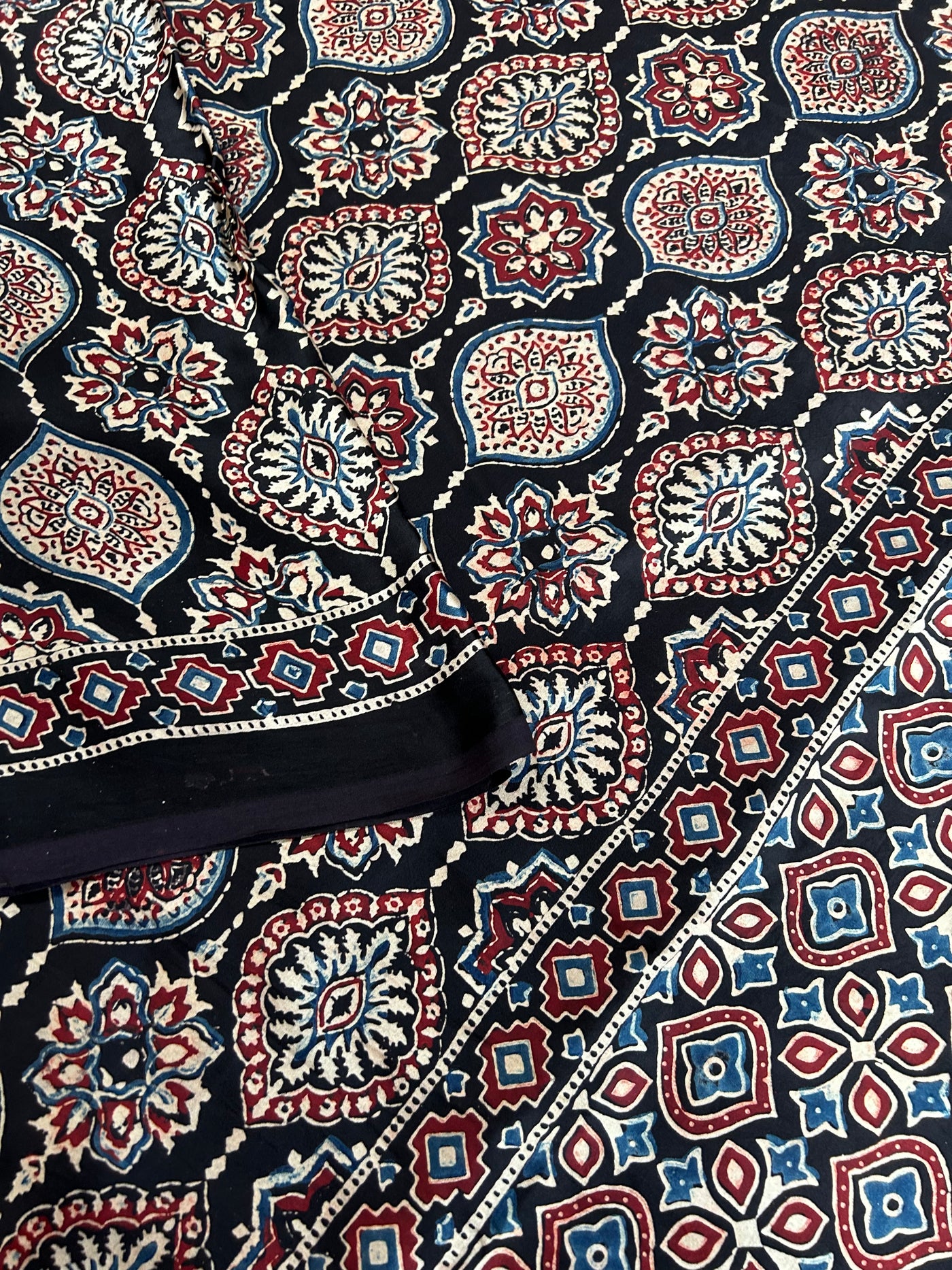 SARIKA: HAND BLOCK AJRAKH MODAL SILK SAREE