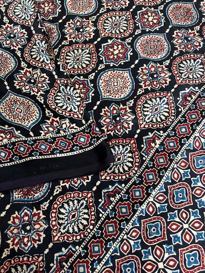 SARIKA: HAND BLOCK AJRAKH MODAL SILK SAREE