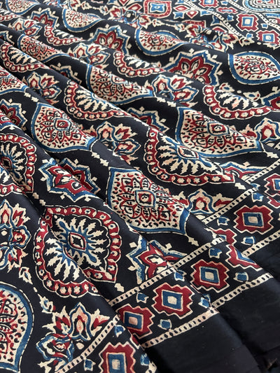 SARIKA: HAND BLOCK AJRAKH MODAL SILK SAREE