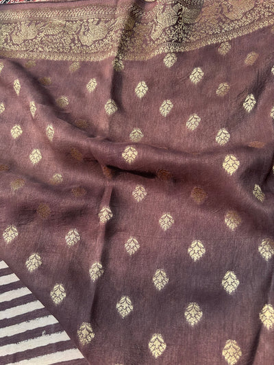 SITARA: Premium DolaSilk Meenakari Pallu Ajrakh Saree