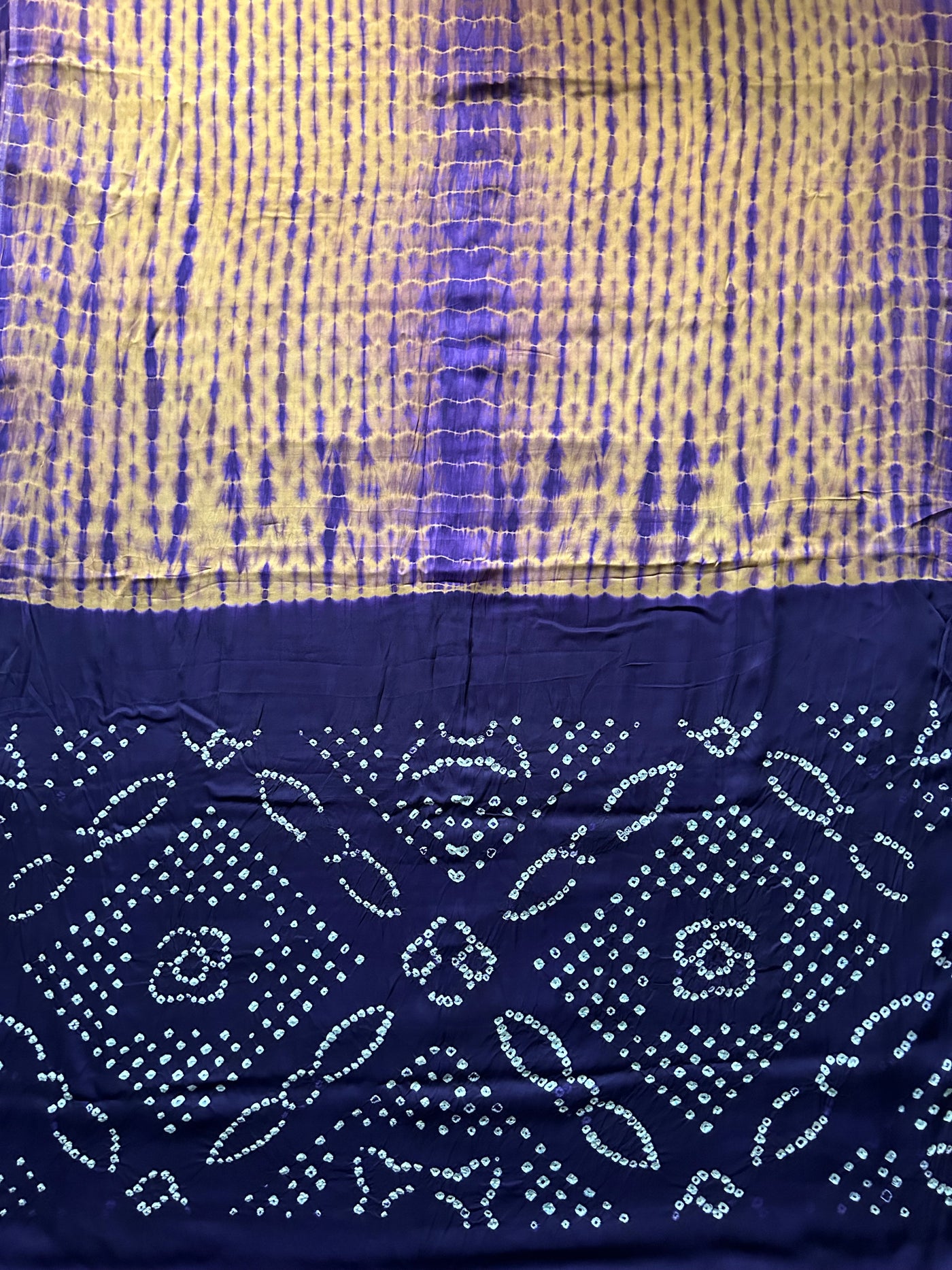 ANARDANA: Handmade Modal Silk Saree with tie dye & bandhej