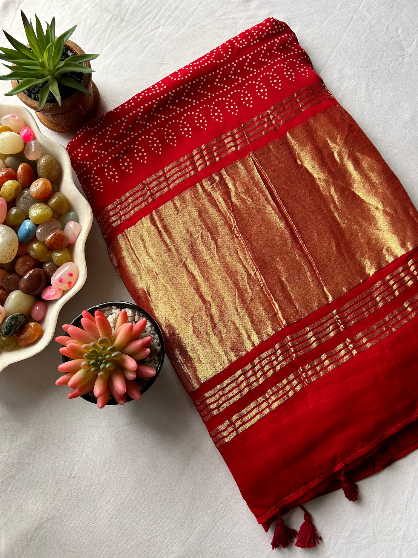 Phool: Printed modal silk with tissue pallu