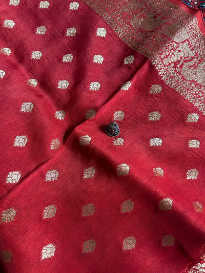 KALYANI:Premium Dola Silk Meenakari Pallu Ajrakh Saree