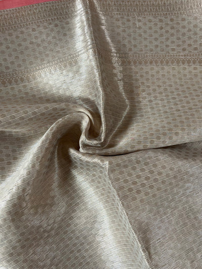 KANAK : CREAM, FESTIVE WEAR BANARASI KOTA CHECKS SAREE WITH MEENAKARI JAAL.