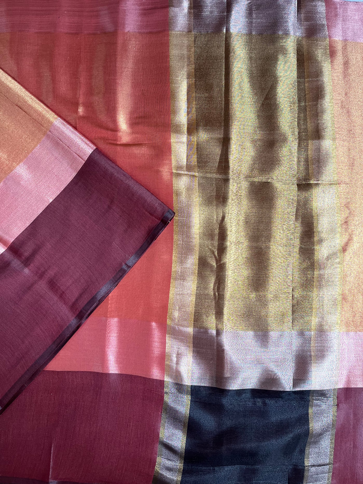 KAMINI : ROSE GOLD, DESIGNER PARTY WEAR TISSUE SILK SAREE